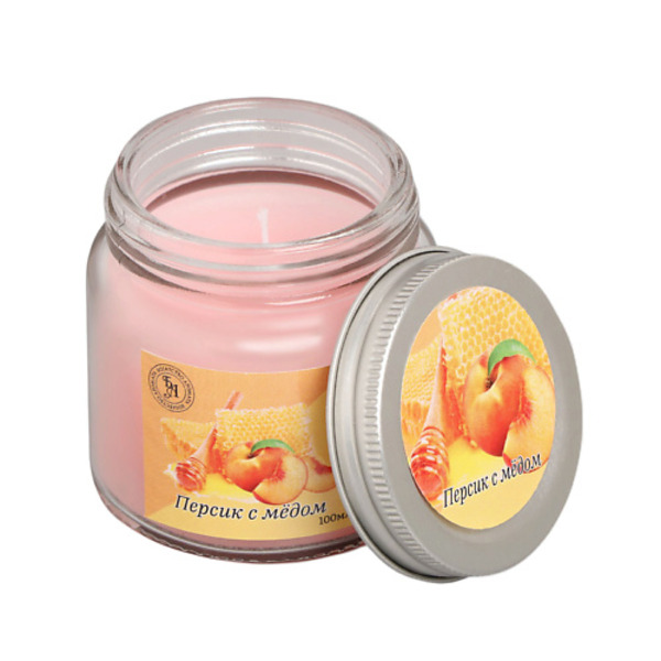 БОГАТСТВО АРОМАТА Свеча ароматическая в стекле Персик с мёдом 100