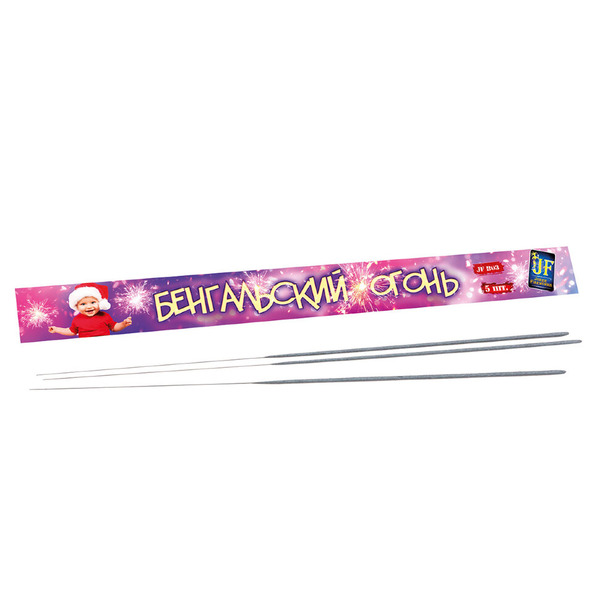 Бенгальский огонь 60 сек, 30 см, 5 шт. с держат.