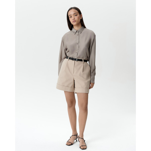 Шорты в стиле сафари, из плотного хлопка, бежевый