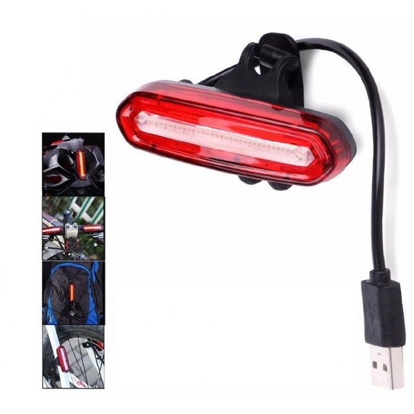 Фонарь велосипедный JING Y, задний, аккумуляторный, USB кабель, LED, 2 режима работы, влагозащищенный, блистер, JY-6055T