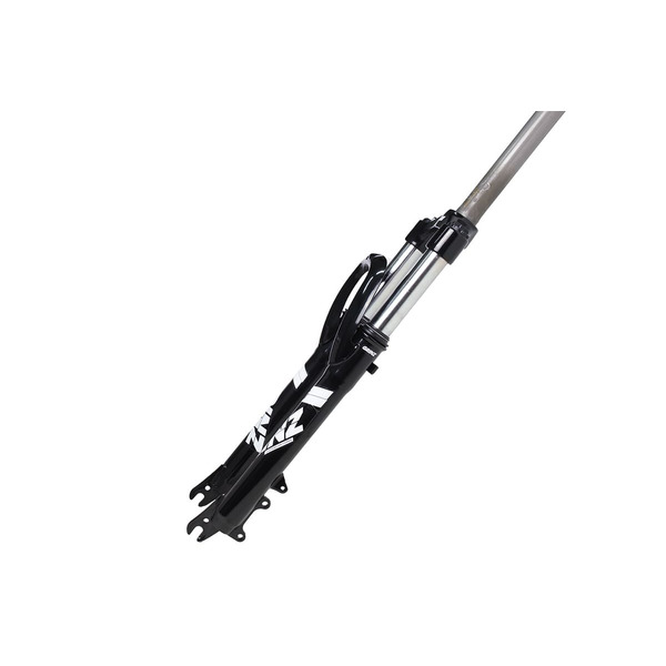Вилка велосипедная GRINZ ES 245 AMS, 27,5," 1.1 8," ход 80мм, пружинная, черно-белая, HQ-0018193