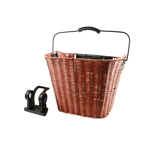 Корзина велосипедная JOY KIE, на руль, 35*25*26, быстросъемная, коричневая, BL-B-039 brn