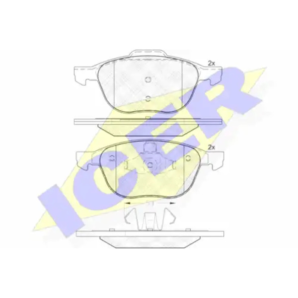 Тормозные колодки дисковые передняя ось ICER 181617-202
