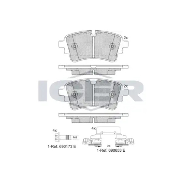 Тормозные колодки дисковые задняя ось ICER 182256-203