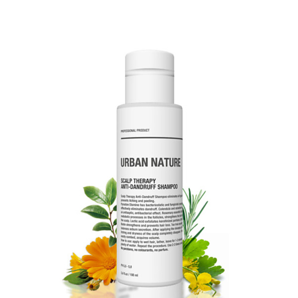 URBAN NATURE Шампунь против перхоти с терапевтическим эффектом Scalp Therapy Anti-Dandruff Shampoo 100