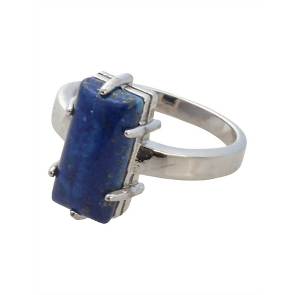 LJ Кольцо родированное с лазуритом "Марго"