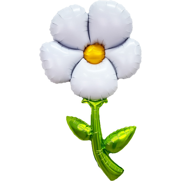 Шар (43"/109 см) Цветок, надув воздухом, Белый, 1 шт.