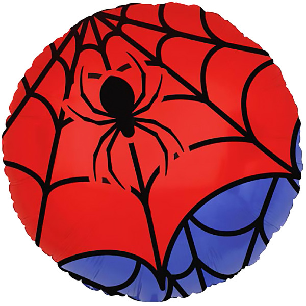 Шар (18"/46 см) Круг, Героическая тема №2, Красный/Синий, 1 шт.