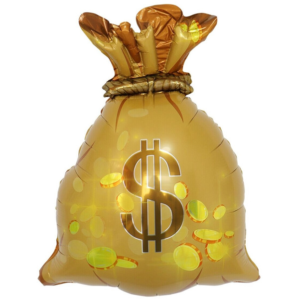 Шар (33"/84 см) Фигура, Денежный мешок, 1 шт.