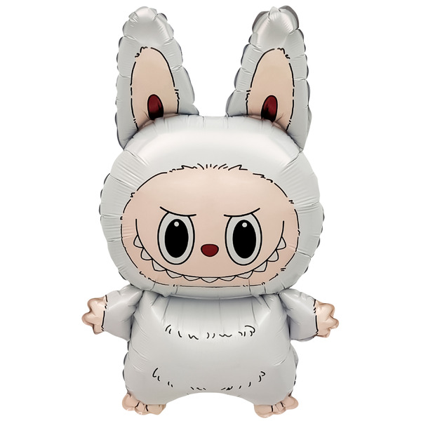 Шар (27"/69 см) Фигура, Плюшевый эльф (надув воздухом), Белый, 1 шт.