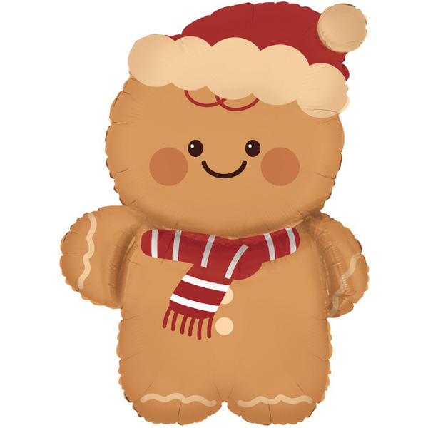 Шар (29"/74 см) Фигура, Пряничный человечек в колпачке, 1 шт. в уп.