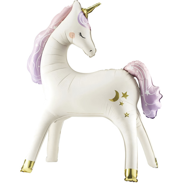 Шар 3D (38"/97 см) Фигура, Нежный единорог, Сатин, 1 шт. в уп.