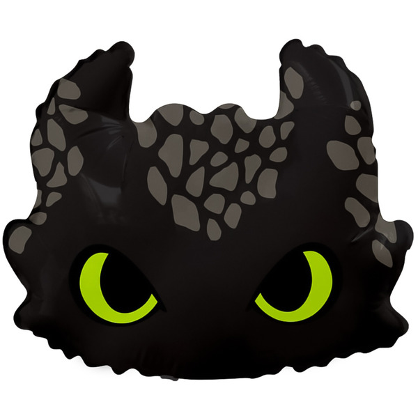 Шар с клапаном (8"/20 см) Мини-фигура, Любимый Дракон, Черный, 1 шт.