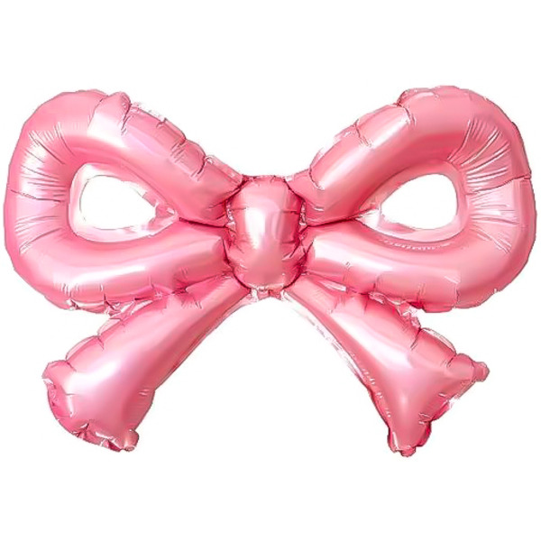 Шар с клапаном (12"/30 см) Мини-фигура, Бантик, Розовый, 1 шт.