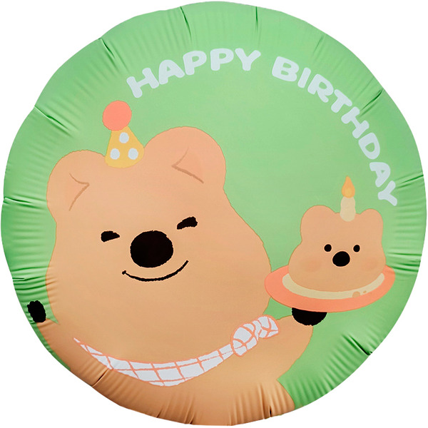 Шар (18"/46 см) Круг, Капибара с кексиком, 1 шт.