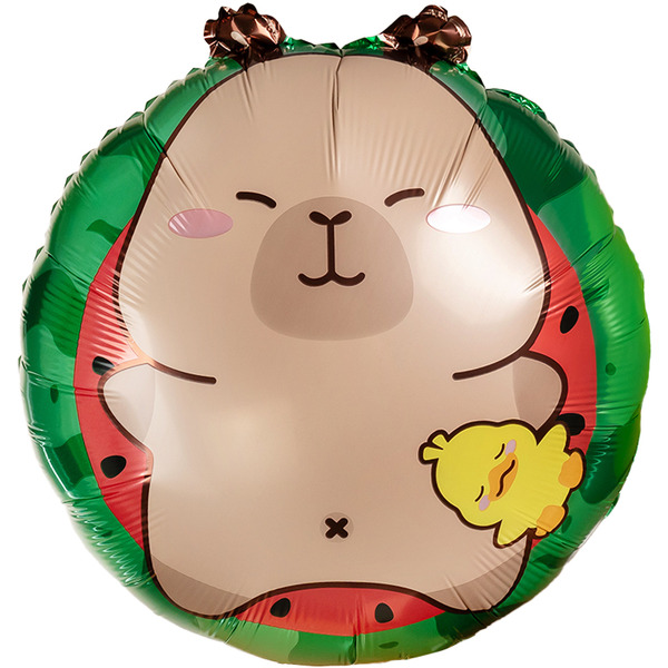 Шар (23"/58 см) Фигура, Капибара с утенком, 1 шт.