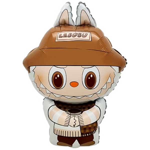 Шар с клапаном (17"/43 см) Мини-фигура, Плюшевый эльф в шапочке, 1 шт.