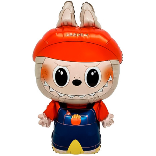 Шар с клапаном (17"/43 см) Мини-фигура, Плюшевый эльф в комбинезоне, 1 шт.