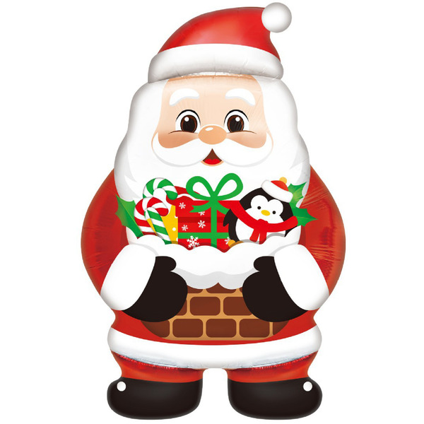 Шар (26"/66 см) Фигура, Дед Мороз с подарками, 1 шт. в уп.