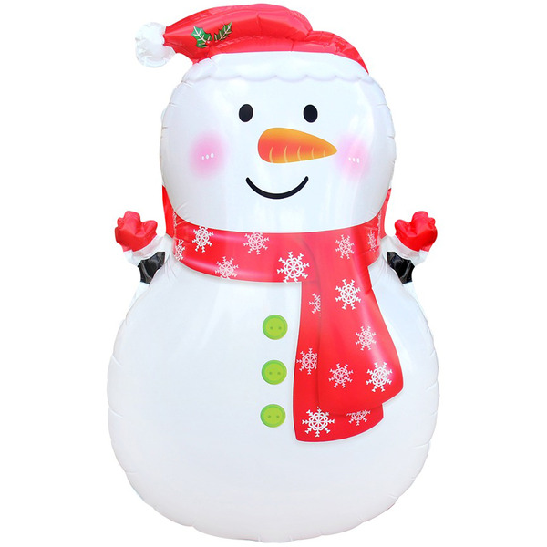 Шар (26"/66 см) Фигура, Снеговик в красном шарфе, 1 шт. в уп.