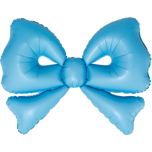 Шар (50"/127 см) Фигура, Бант, Голубой, Сатин, 1 шт.