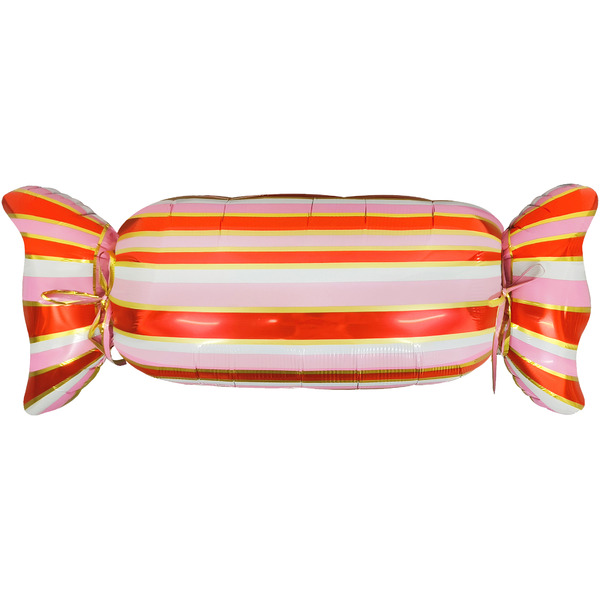 Шар (41"/104 см) Фигура, Конфета Полоски, Розовый/Красный, 1 шт. в уп.