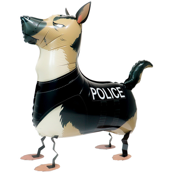 Шар 3D (30"/76 см) Ходячая Фигура, Полицейская овчарка, 1 шт.