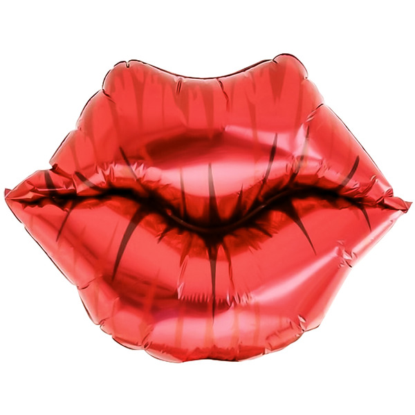 Шар (28"/71 см) Фигура, Губы, Поцелуй, 1 шт.