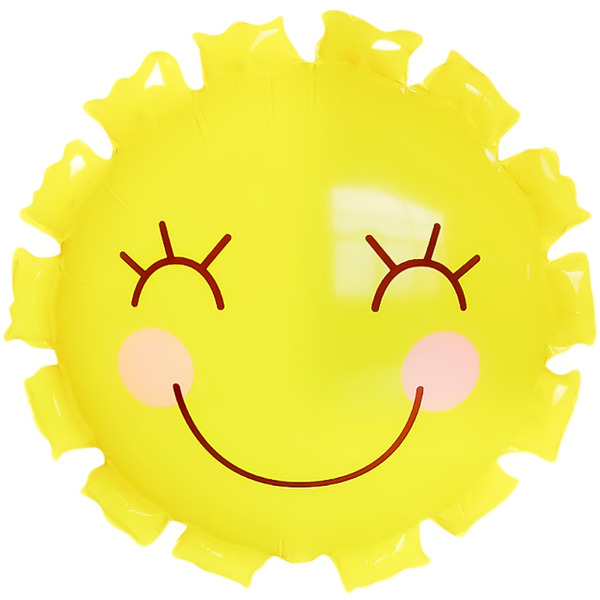 Шар (22"/56 см) Фигура, Солнышко, Желтый, 1 шт.