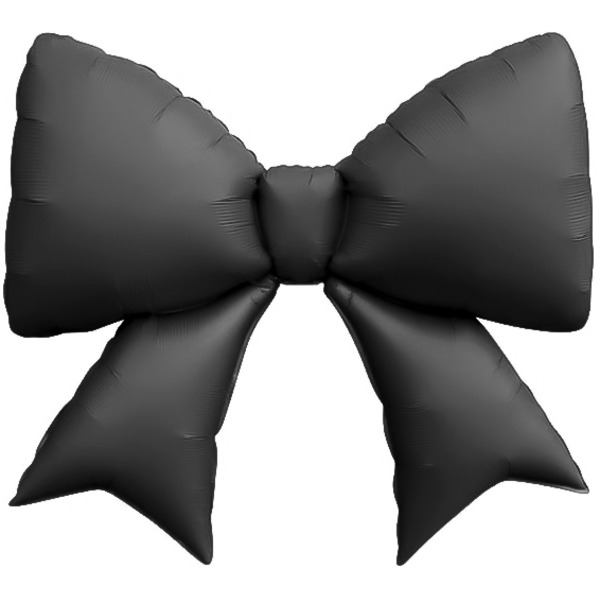 Шар (39"/99 см) Фигура, Бант, Черный, Сатин, 1 шт.