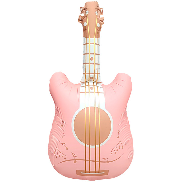 Шар (35"/89 см) Фигура, Гитара, Розовый, 1 шт.