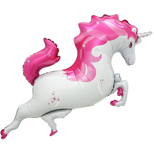 Шар (37"/94 см) Фигура, Звездный Единорог, Розовый, 1 шт.