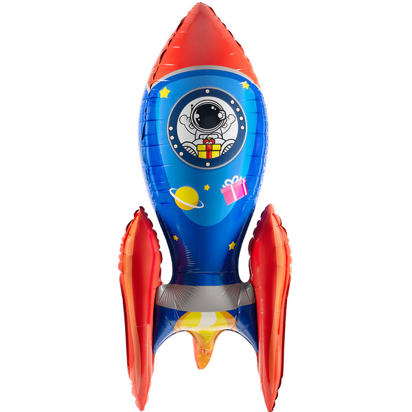 Шар 3D (50"/127 см) Фигура, Ракета, 1 шт. в уп.