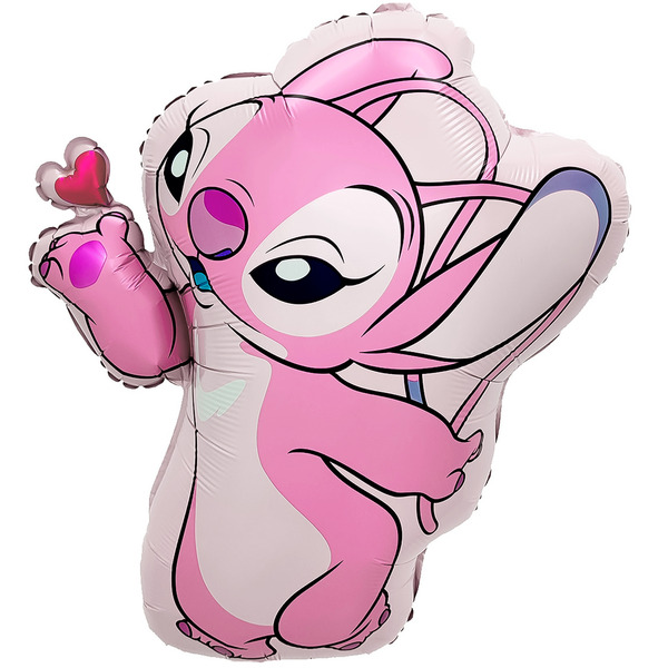 Шар (26"/66 см) Фигура, Любимый монстрик с сердечком, Розовый, 1 шт.