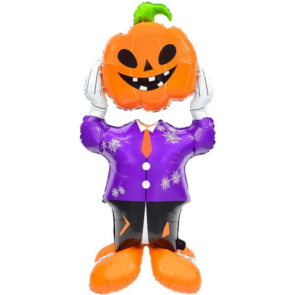 Шар 3D (61"/155 см) Фигура на подставке, Джек Тыква, 1 шт. в уп.