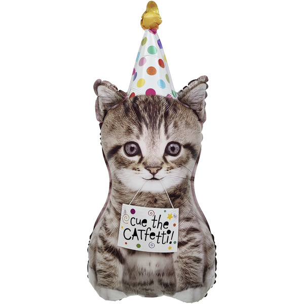 Шар (30"/76 см) Фигура, Котенок в колпачке, 1 шт. в уп.