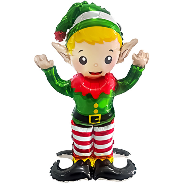Шар 3D (31"/79 см) Фигура на подставке, Новогодний эльф, 1 шт. в уп.