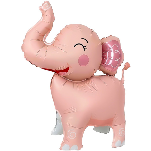 Шар 3D (25"/64 см) Фигура, Слоник, Розовый, 1 шт. в уп.