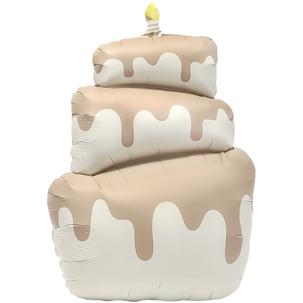 Шар (37"/94 см) Фигура, Торт, Бежевый, Сатин, 1 шт. в уп.