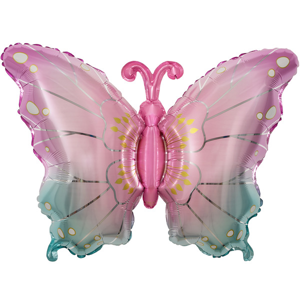 Шар (32"/81 см) Фигура, Нежная бабочка, Розовый, Градиент, 1 шт. в уп.