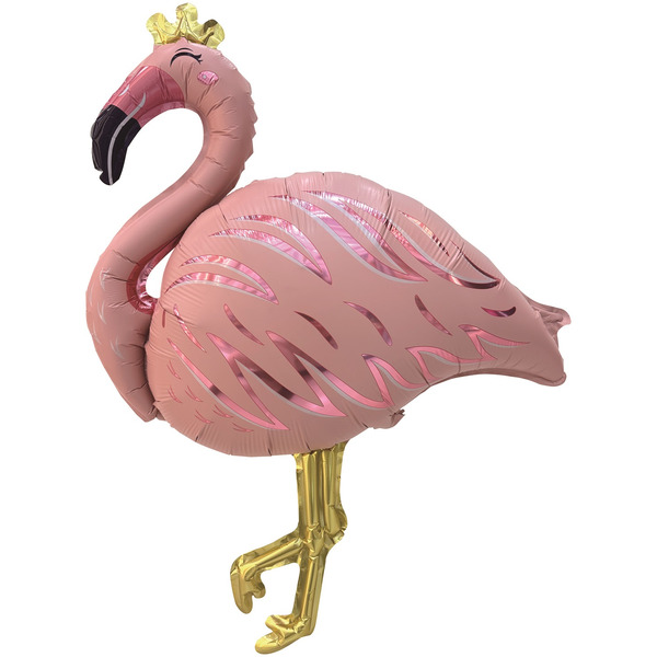 Шар (37"/94 см) Фигура, Фламинго, Нежно-розовый, Сатин, 1 шт. в уп.
