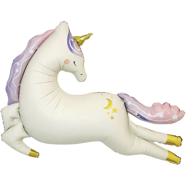 Шар (45"/114 см) Фигура, Нежный единорог, Сатин, 1 шт. в уп.