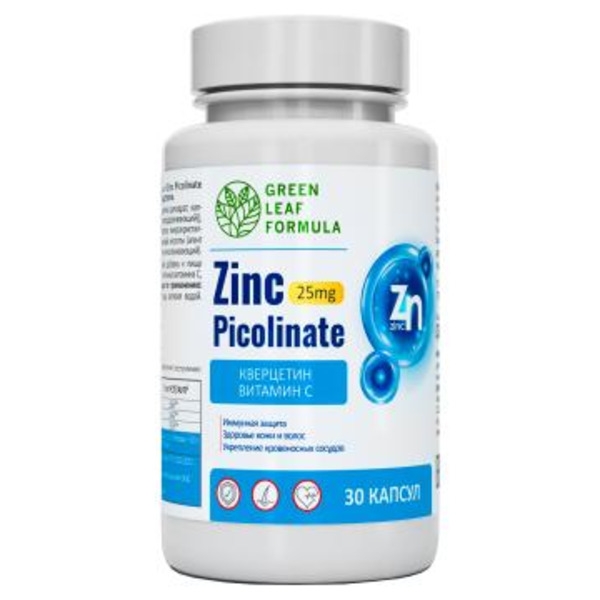Green Leaf Formula, Цинк (пиколинат), капсулы, 30 шт.
