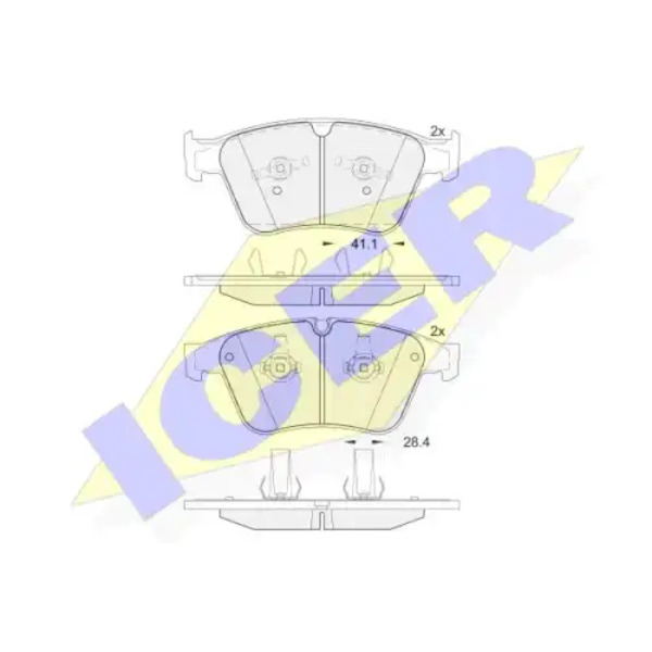 Тормозные колодки дисковые передняя ось ICER 182085
