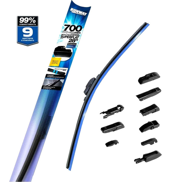 Щетка стеклоочистителя бескаркасная Runway Superflat 700мм/28" (art.RW-28U)