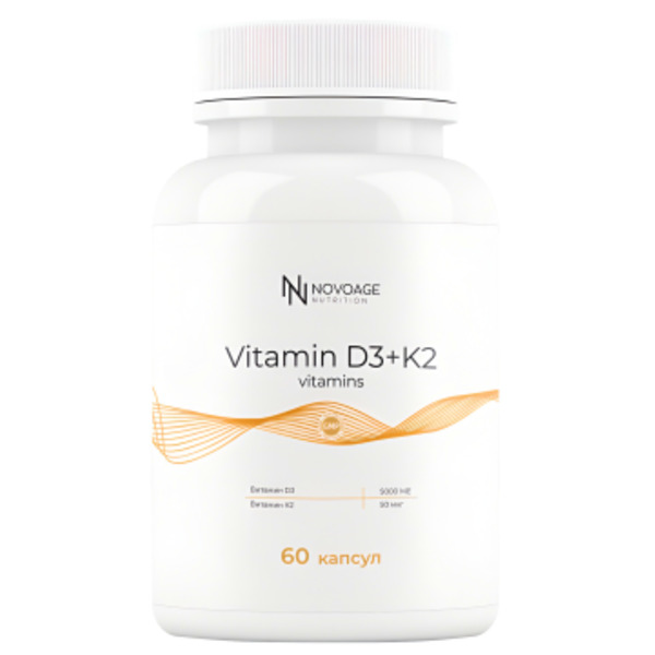 NOVOAGE nutrition, Витамин D3 (5000 МЕ) + K2 (МК-7), капсулы, 60 шт.