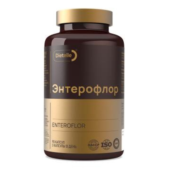 Dietelle, Энтерофлор new (метабиотик и сорбент для микрофлоры кишечника), капсулы, 90 шт.