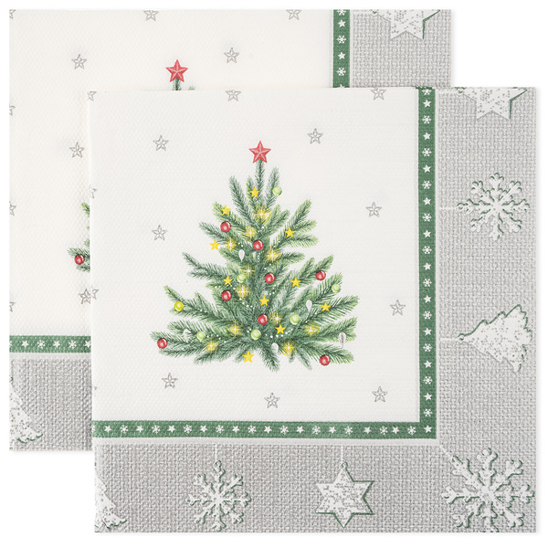 Сервировочные салфетки, Новогодний гобелен с елочкой, 33*33 см, 20 шт.