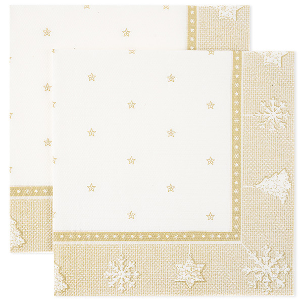 Сервировочные салфетки, Новогодний гобелен, Золото, 33*33 см, 20 шт.