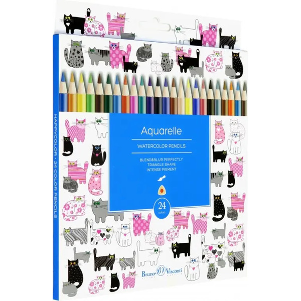 Карандаши акварельные "HappyColor", 24 цвета